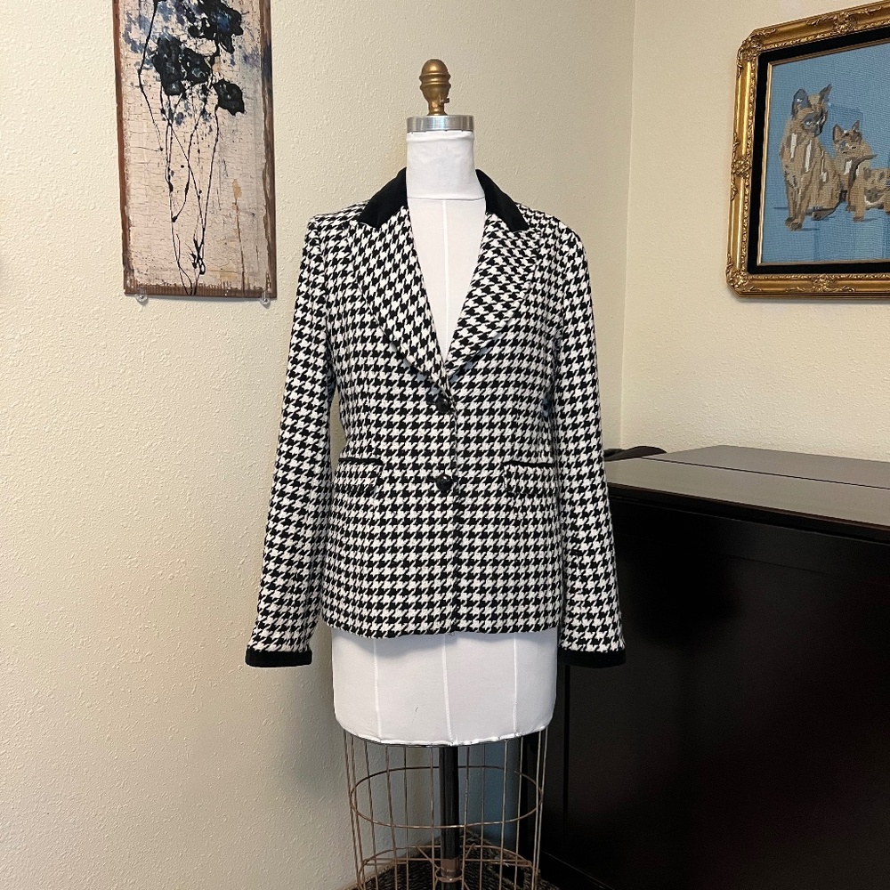 Alice + Olivia Houndstooth Jacket Size M